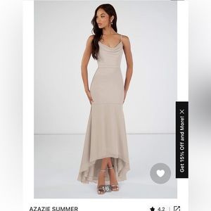 Ivory floor length high low dress from Azazie